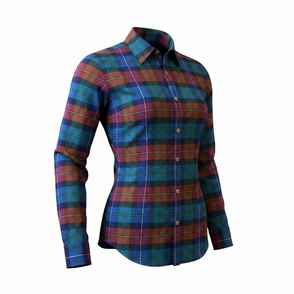 Ralph Lauren Women's Blue Red Green Plaid Button Down Shirt, Size 10